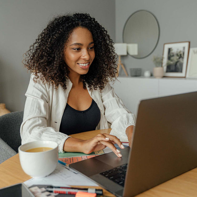 Woman using a laptop