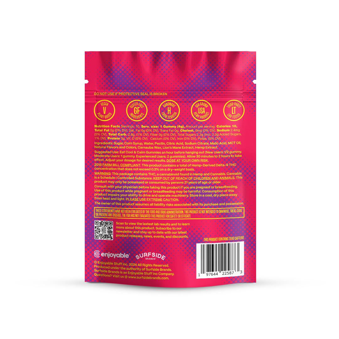 enjoyable Cool & Calm THC/CBD Gummies - Cranberry Grape 10 MG
