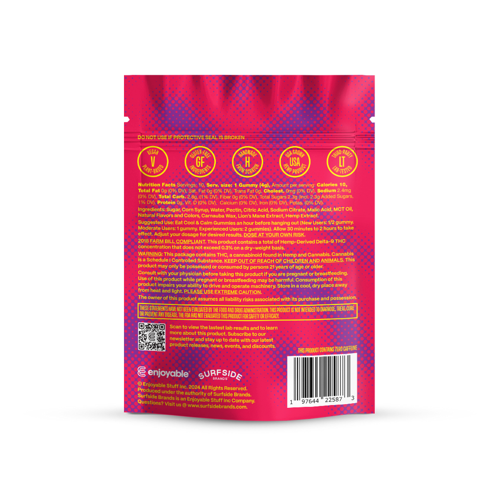 enjoyable Cool & Calm THC/CBD Gummies - Cranberry Grape 10 MG