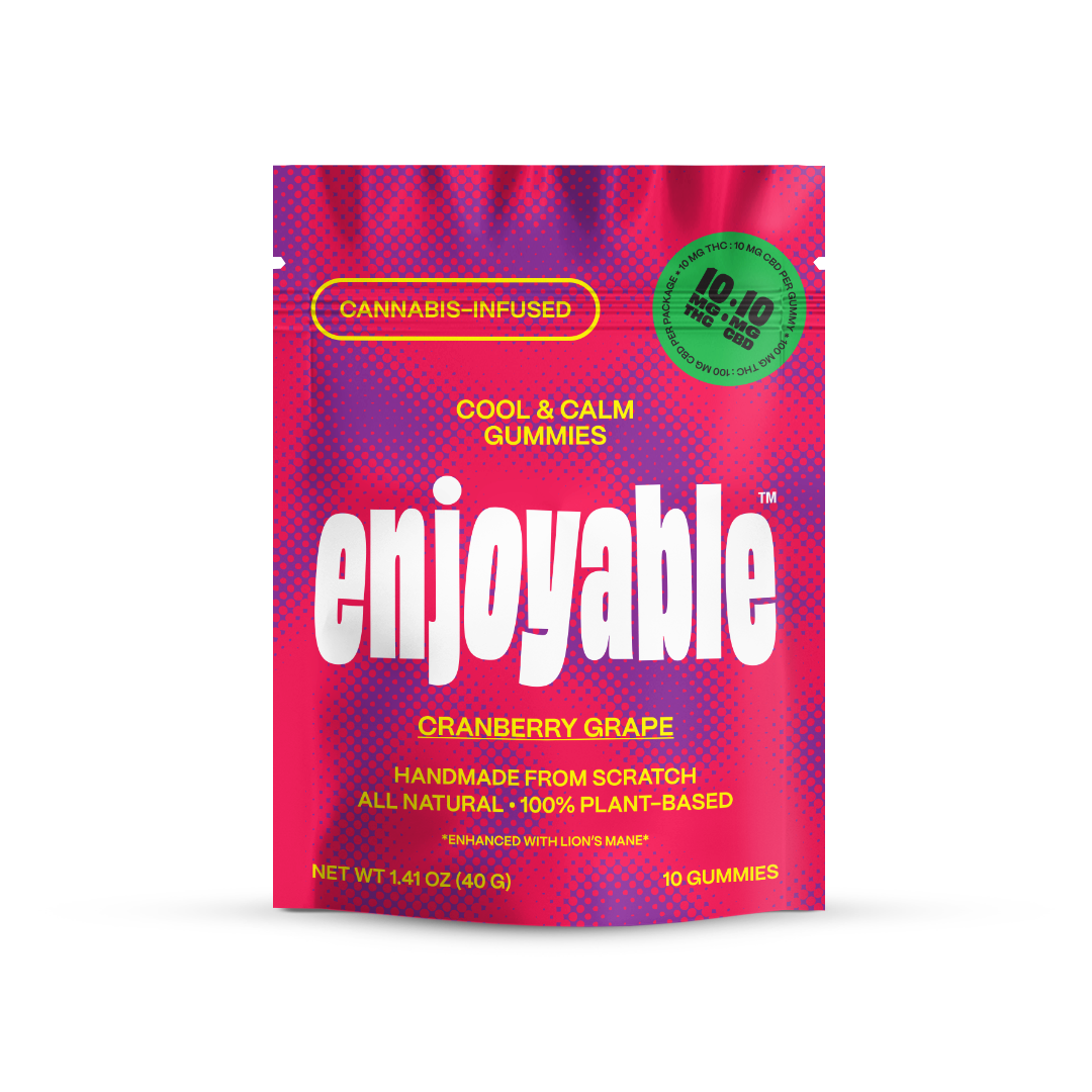 enjoyable Cool & Calm THC/CBD Gummies - Cranberry Grape 10 MG