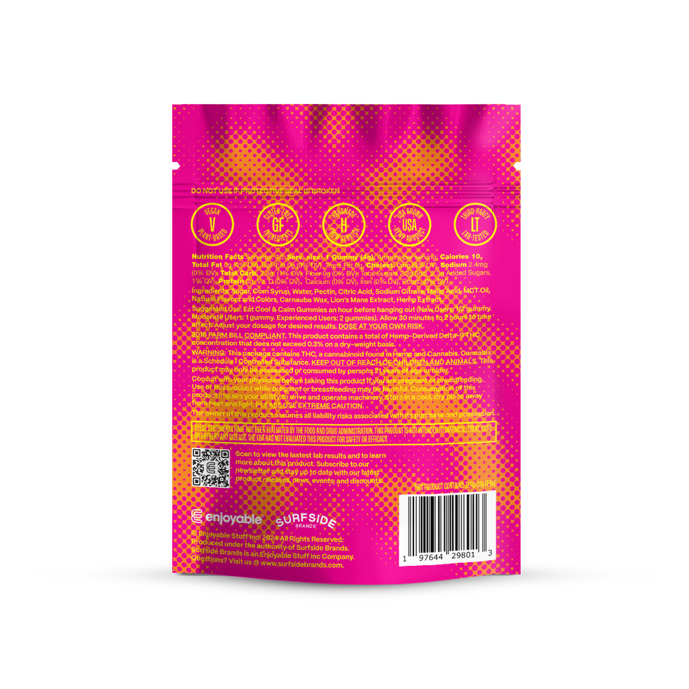 enjoyable Cool & Calm THC/CBD Gummies - Pomegranate Peach 10 MG