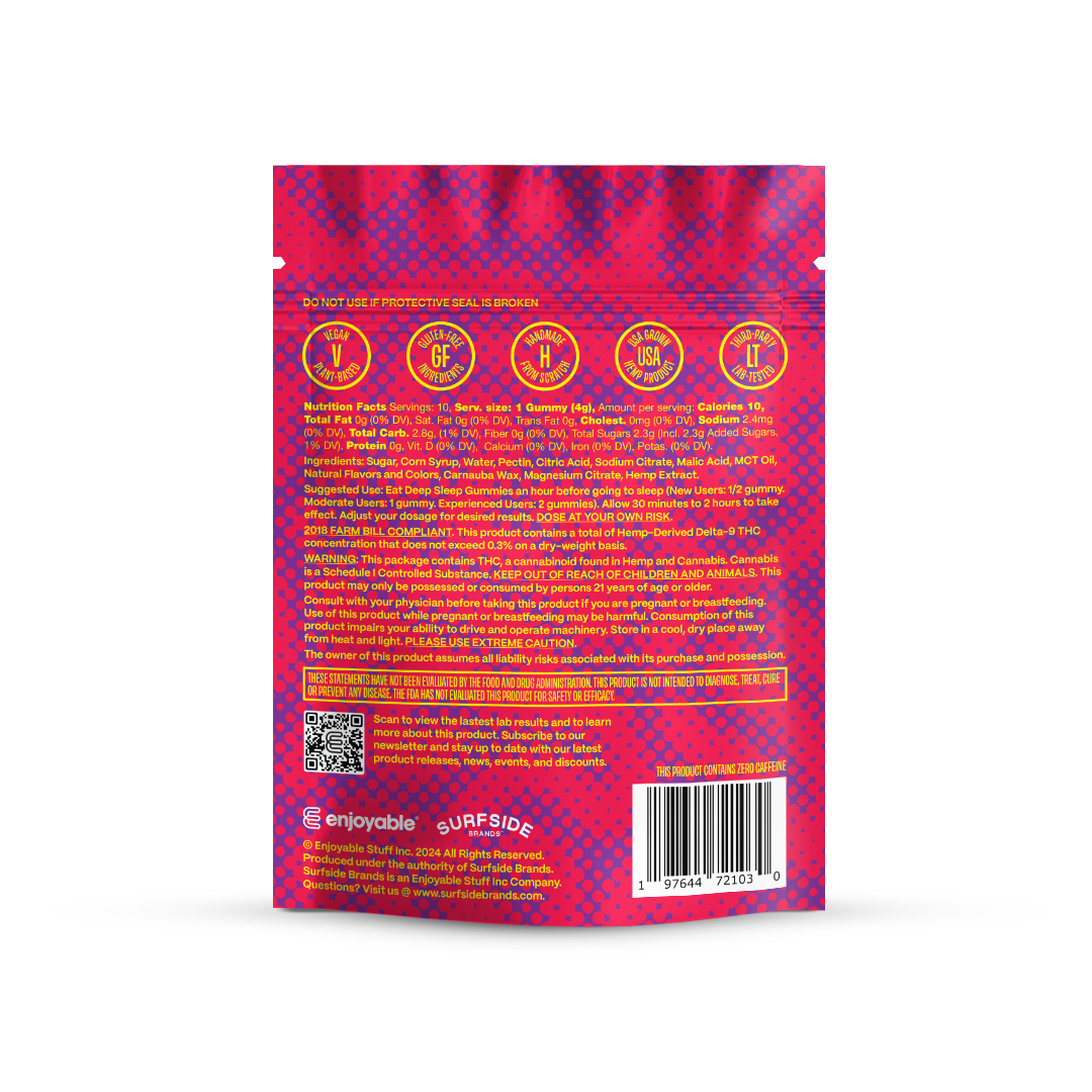 enjoyable Deep Sleep THC Gummies - Cherry Tangerine 10 MG