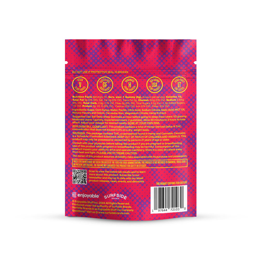 enjoyable Deep Sleep THC Gummies - Cherry Tangerine 10 MG