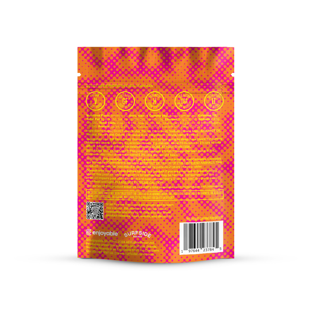 enjoyable Deep Sleep THC Gummies - Orange Mango 10 MG