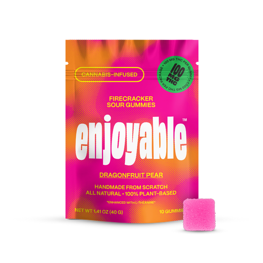 enjoyable Fire Cracker Sour THC Gummies - Dragonfruit Pear 100 MG