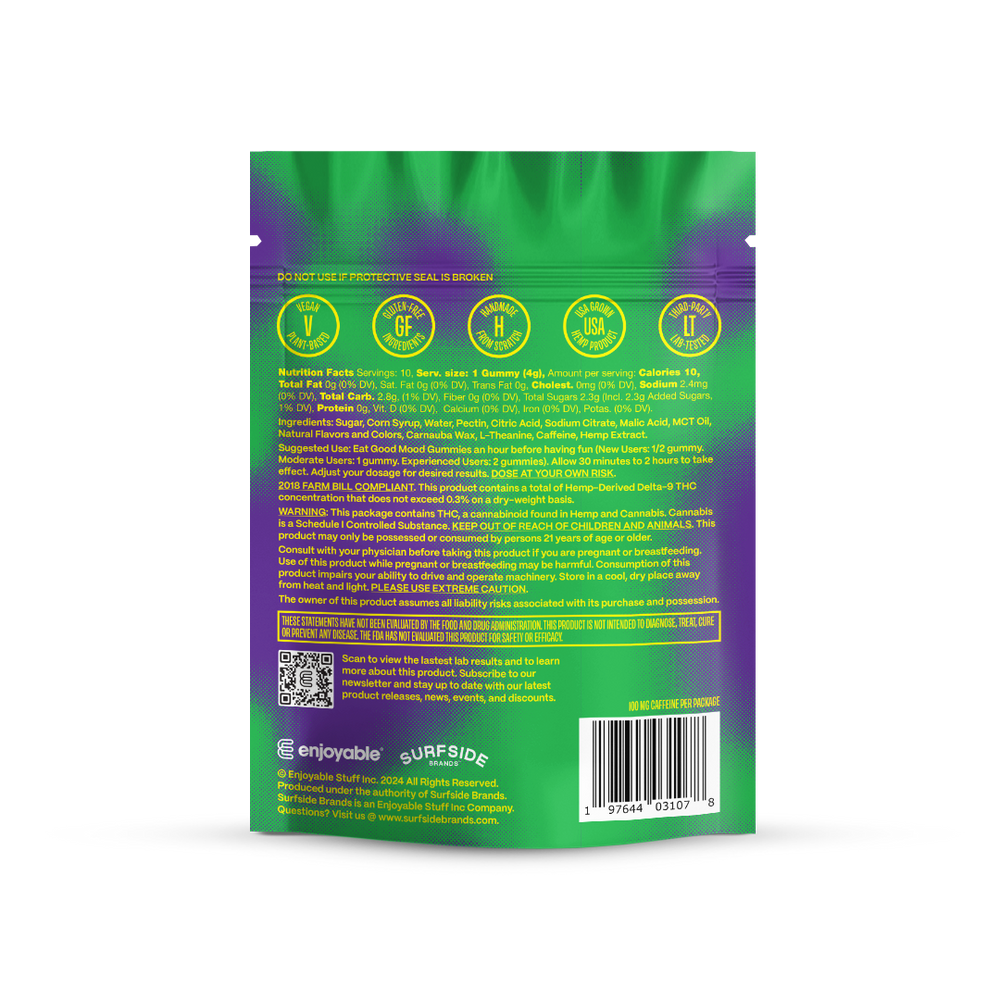 enjoyable Good Mood THC Gummies - Blueberry Mint 10 MG