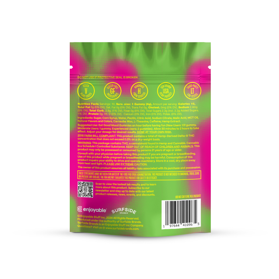 enjoyable Good Mood THC Gummies - Watermelon Lime 10 MG