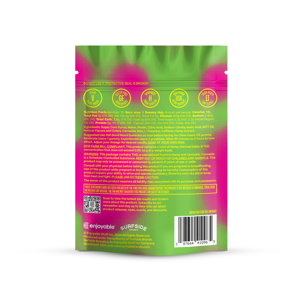 enjoyable Good Mood THC Gummies - Watermelon Lime 10 MG