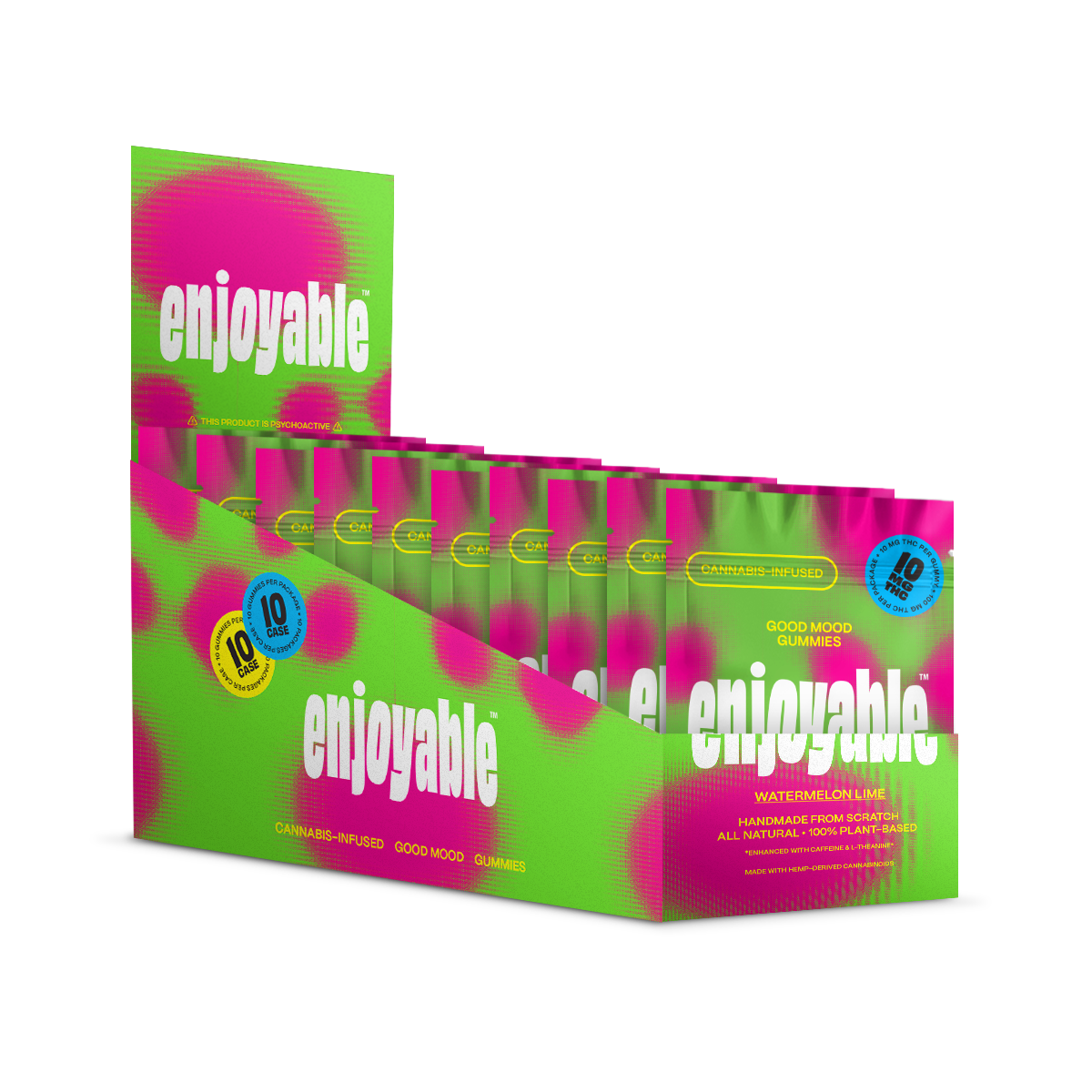 enjoyable Good Mood THC Gummies - Watermelon Lime 10 MG