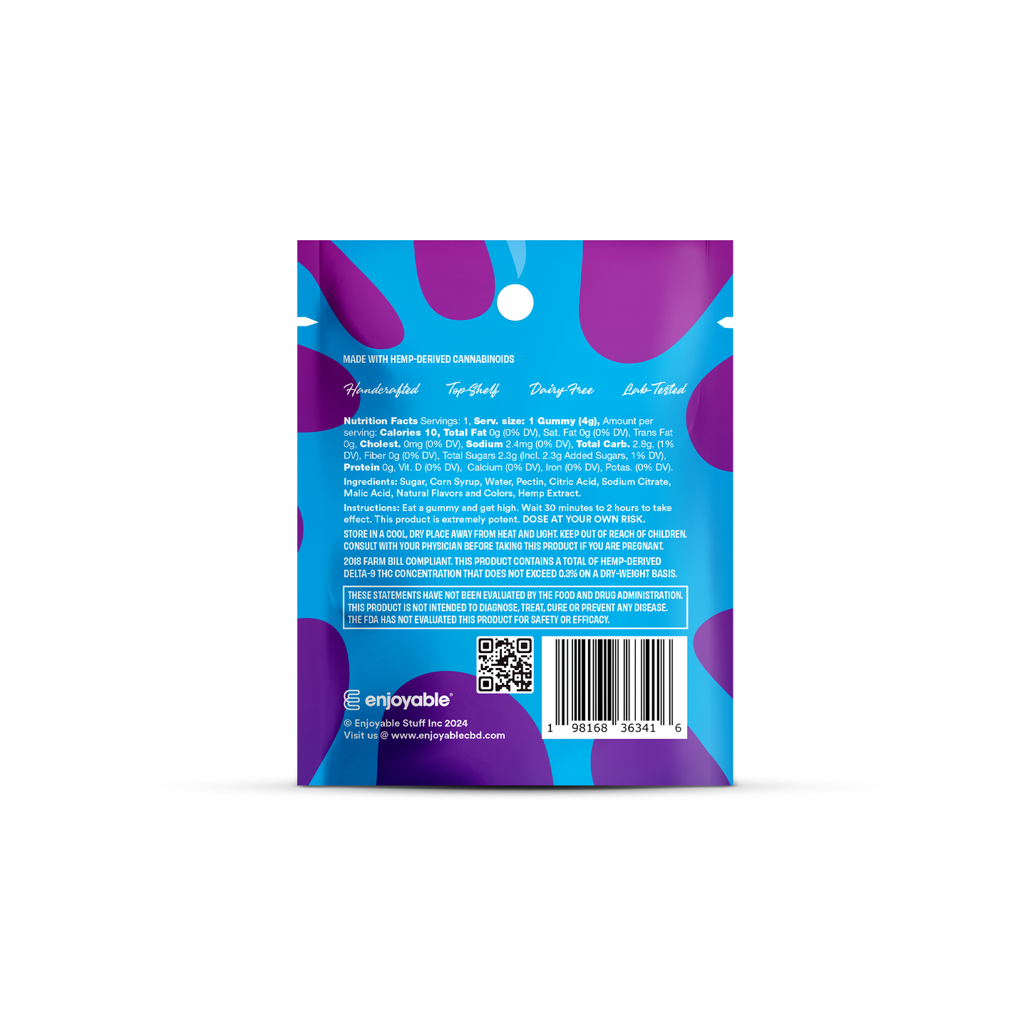 Gas 100 MG THC Gummy - Blue Razz