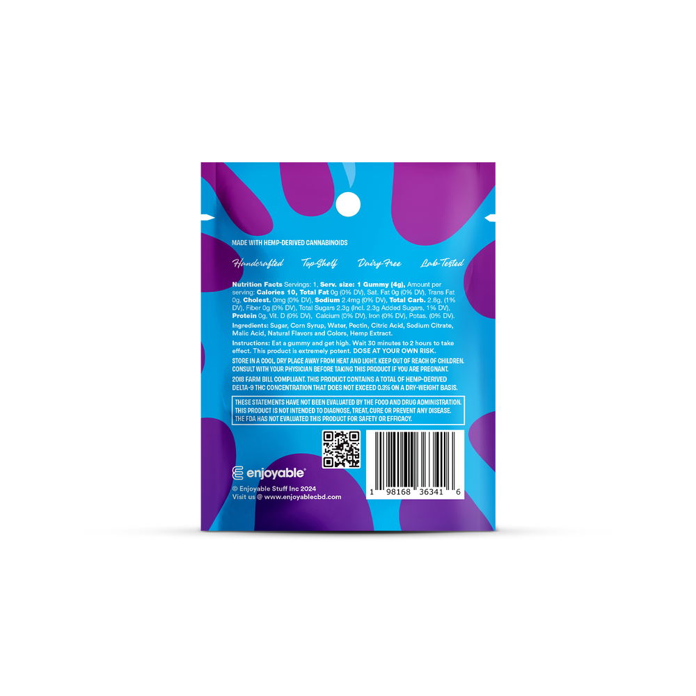 Gas 100 MG THC Gummy - Blue Razz