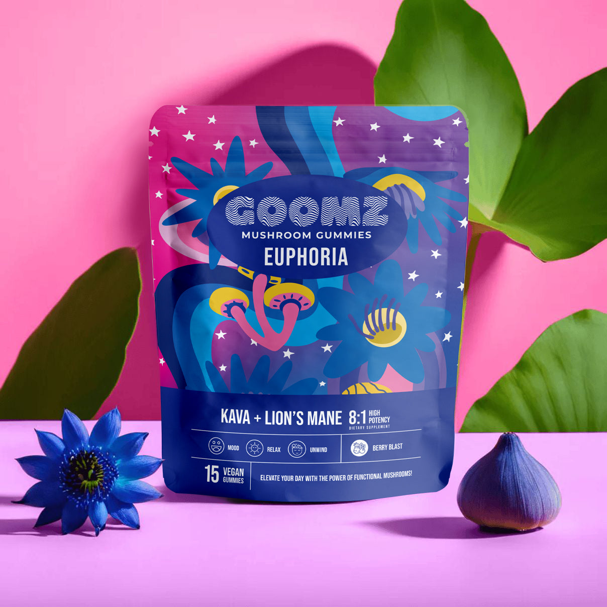 GOOMZ Functional Mushroom Euphoria Gummies With Kava & Lions Mane