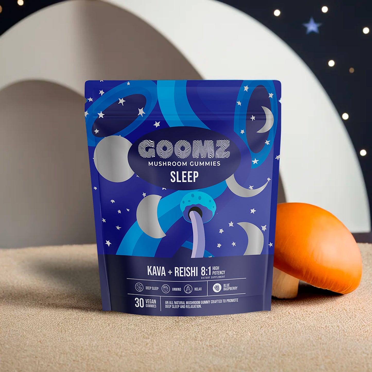 GOOMZ Sleep Gummies in Blue Raspberry flavor