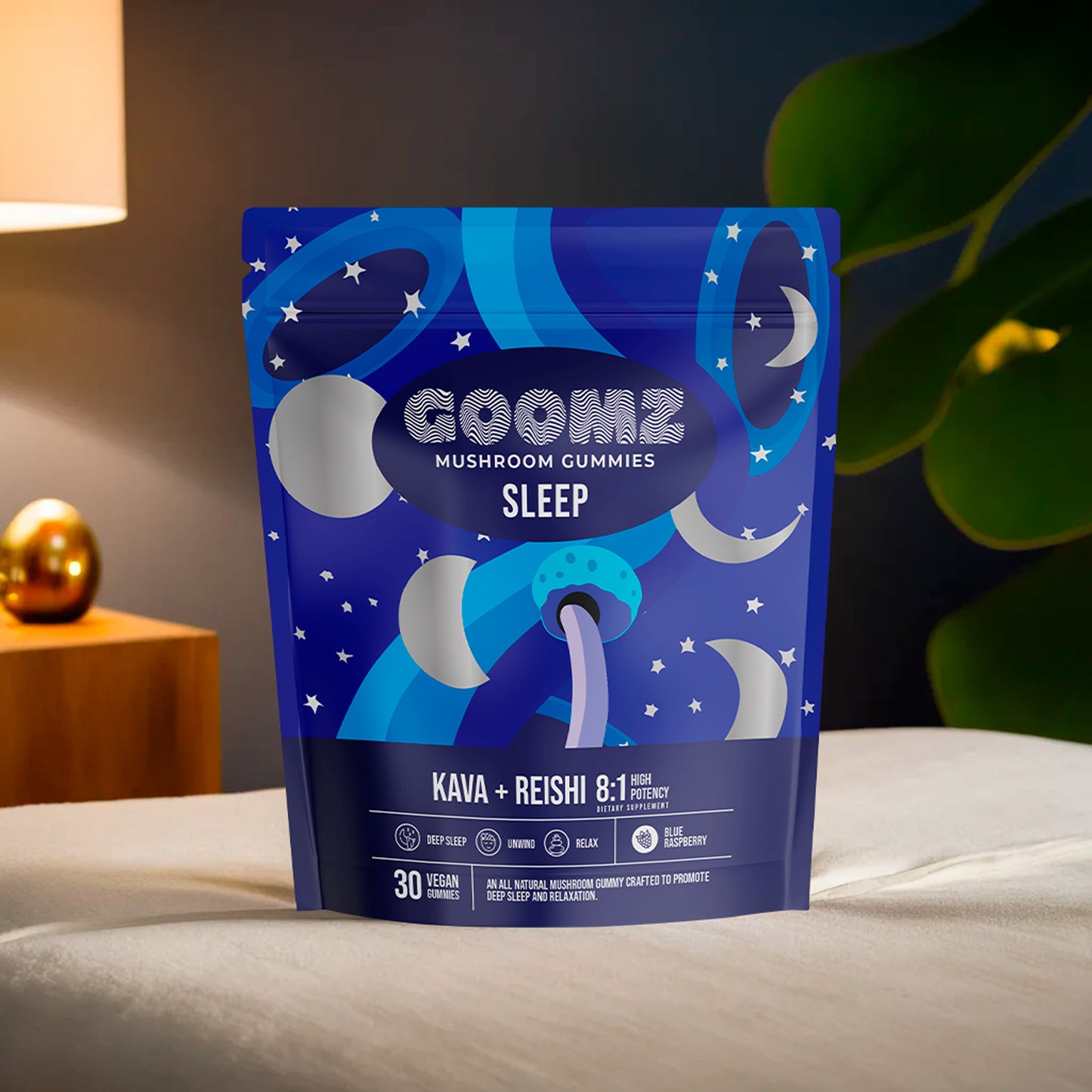 GOOMZ Sleep Gummies in Blue Raspberry flavor