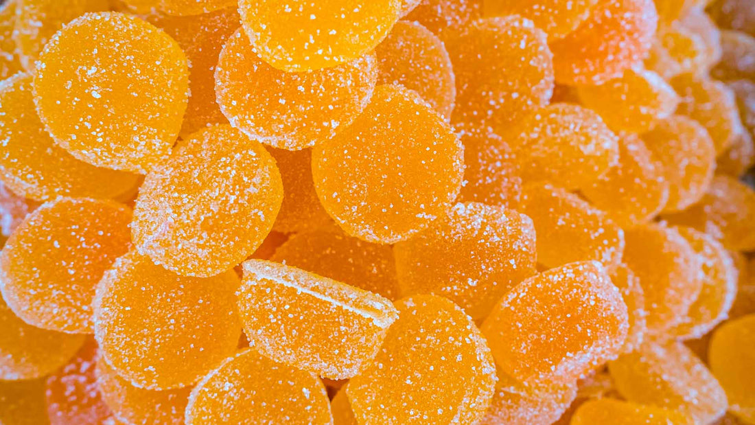 pile of bright orange gummies