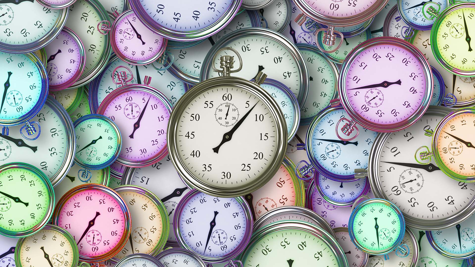 multicolor clock faces