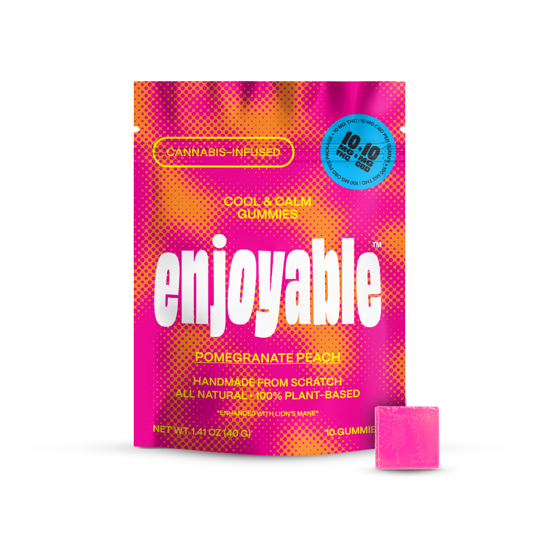 enjoyable Cool & Calm THC/CBD Gummies - Pomegranate Peach 10 MG