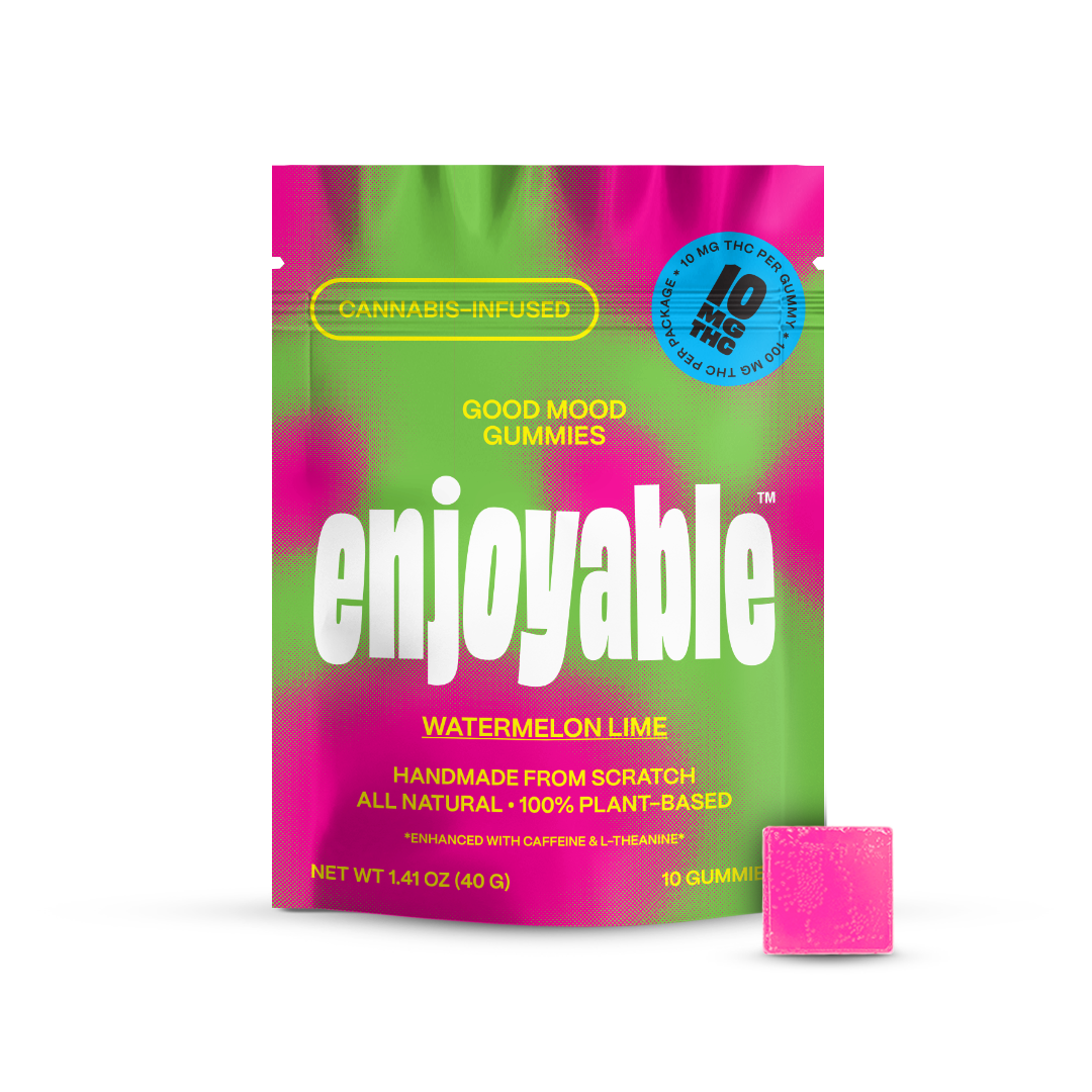 enjoyable Good Mood THC Gummies - Watermelon Lime 10 MG