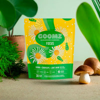 GOOMZ Focus Energy Mushroom Gummies in Pineapple Lemonade flavor