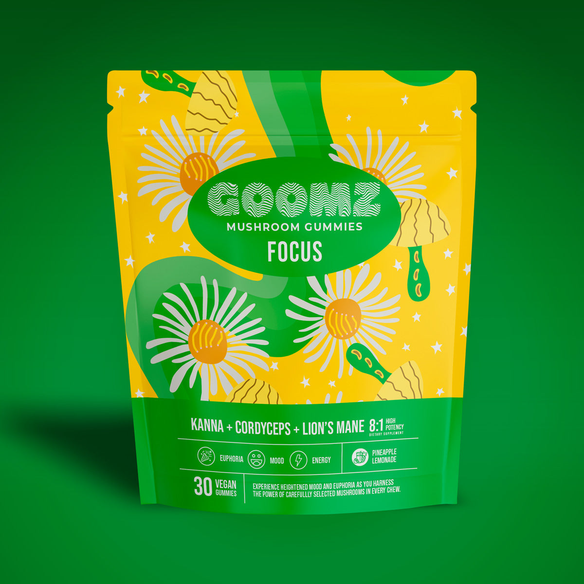 Pouch of Goomz Focus Mushroom Gummies